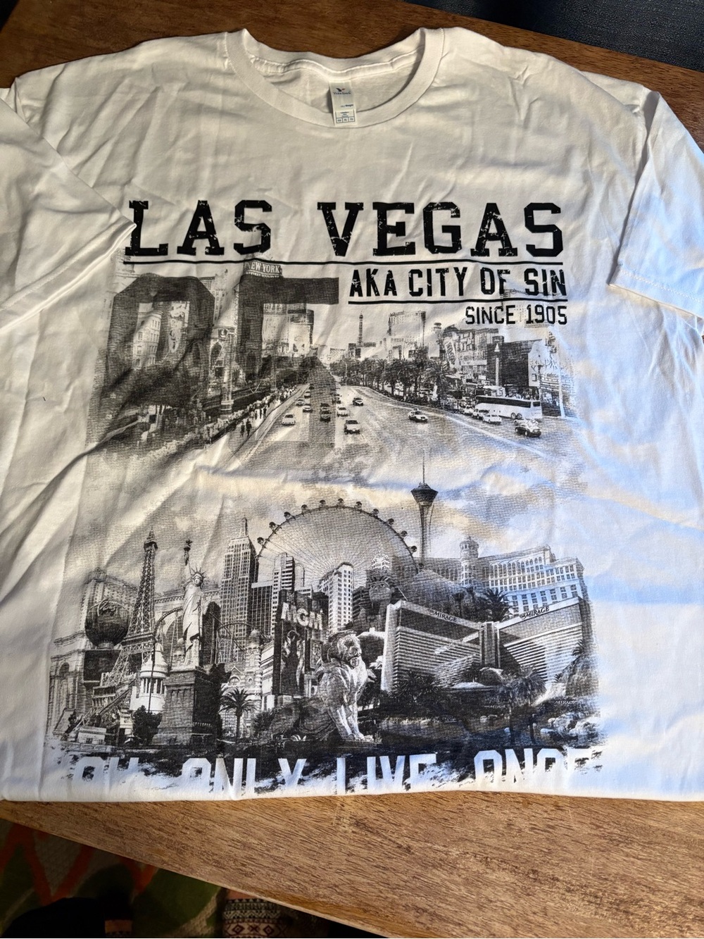 Las Vegas Graphic Crew Neck T-Shirt - White